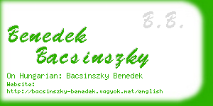 benedek bacsinszky business card